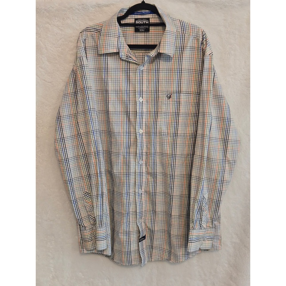 Southpole Mens XXL Plaid‎ Button Down Shirt Long Sleeve Cotton Multi-Color Logo